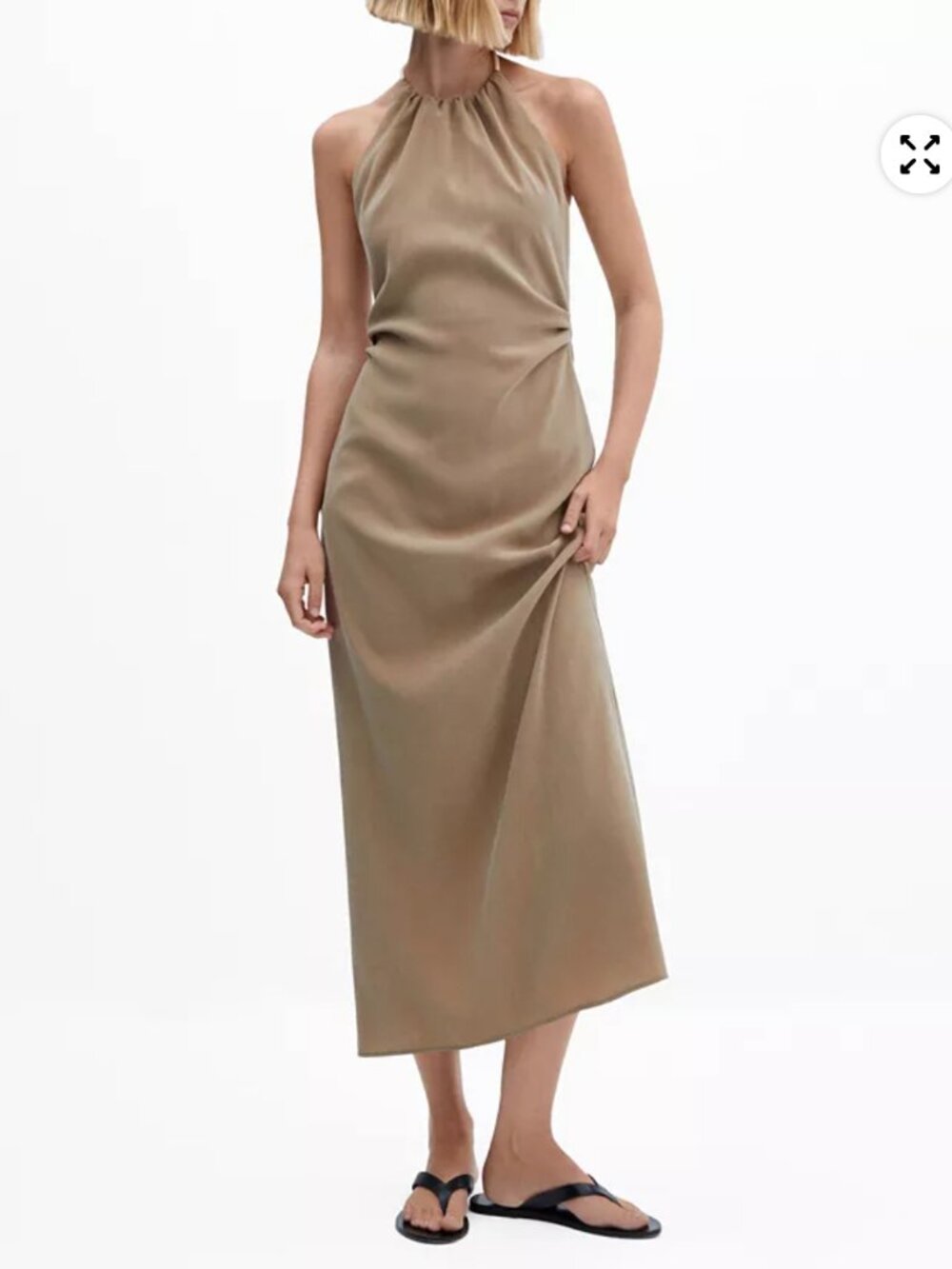 MANGO halter neck modal dress